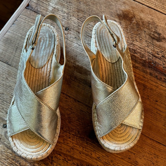 Women’s MARC FISHER Gandy Leather Wedge Platform Sandals size 9 - Picture 4 of 5